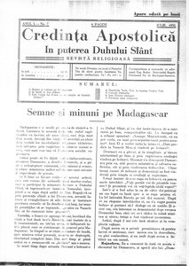 Apostolic Faith - In the Power of Holy Spirit, 1932, vol, 1, no. 7 = Credinţa Apostolică - În puterea Duhului Sfânt, 1932, anul I, nr 7