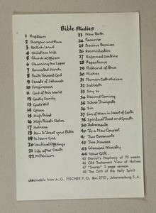 Burton's Bible notes, 1962