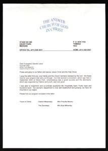 Nikomo & Mthembu (COGIC), letter