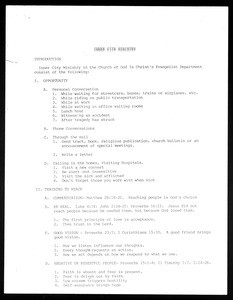 Inner city ministry prospectus