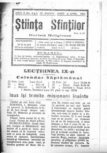 The Science of Saints, 1931, vol, 2, no. 3-4 = Ştiinţa Sfinţilor, 1931, anul II, nr 3-4