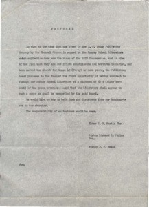 Proposal to D. J Young Publishing Company RE Sunday school literature proceeds, after 1959