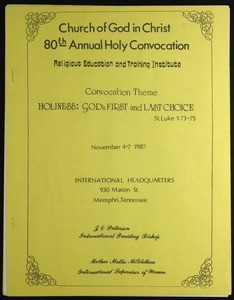 80th Annual Holy Convocation of the Church of God in Christ, Religious Education & Training