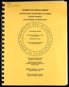 Leadership conference, International Women's Department, COGIC (7th: 1995), syllabus