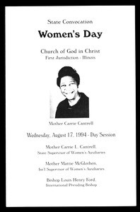 Women's day program, Illinois first jurisdiction, COGIC, 1994