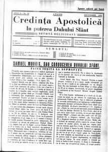Apostolic Faith - In the Power of Holy Spirit, 1932, vol, 1, no. 12 = Credinţa Apostolică - În puterea Duhului Sfânt, 1932, anul I, nr 12
