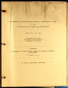 Annual Women’s International Convention, COGIC (1991), program draft