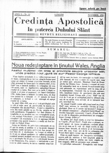 Apostolic Faith - In the Power of Holy Spirit, 1932, vol, 1, no. 11 = Credinţa Apostolică - În puterea Duhului Sfânt, 1932, anul I, nr 11