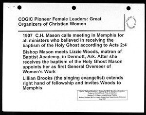 COGIC pioneer female leaders, 1997 (copy 1)