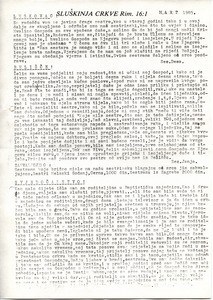 Servant of the Church, Romans 16:1, Circular letter for March 1985