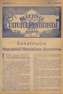 Buletinul Cultului Penticostal - Biserica lui Dumnezeu Apostolica