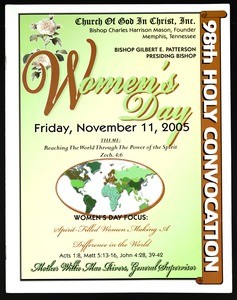 Annual Holy convocation of the Church of God in Christ (98th: 2005), women's day program