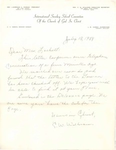 Letter, 1954 July 13, to Rose Lockett