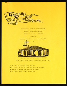 Women's state convention program, Texas South central, COGIC, Houston, 1986
