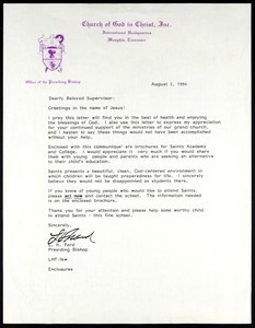 Ford, letter, 1994, to "beloved supervisor"