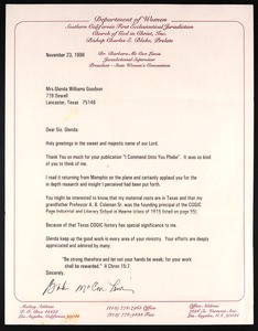 Lewis, letter, 1996, to Goodson