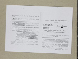 A prophetic message, given in tongues, 1907