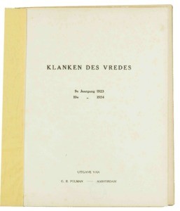 Klanken des vredes, vol. 09 (1923), nr. 01