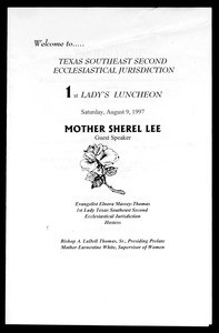 Lady's luncheon program, Texas southeast, COGIC, 1997