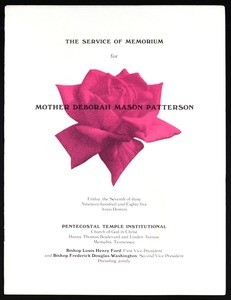 Memorial service program, Deborah Mason Patterson, 1985