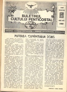 Buletinul Cultului Penticostal - Biserica lui Dumnezeu Apostolica