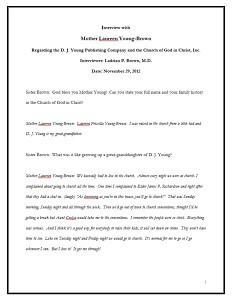 Interview of Laureen P. Young-Brown, 2012