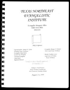 Texas Northeast Jurisdiction, COGIC, evangelistic institute program & syllabus, 1999