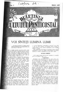 Buletinul Cultului Penticostal - Biserica lui Dumnezeu Apostolica
