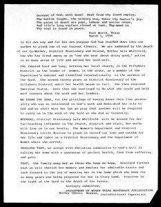 Obituary, Lela Whitfield, 1994