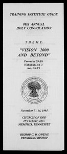 Annual Holy Convocation, COGIC (88th: 1995), training institute guide