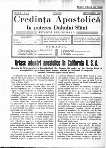 Apostolic Faith - In the Power of Holy Spirit, 1932, vol, 1, no. 9 = Credinţa Apostolică - În puterea Duhului Sfânt, 1932, anul I, nr 9