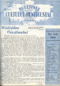 Buletinul Cultului Penticostal - Biserica lui Dumnezeu Apostolica