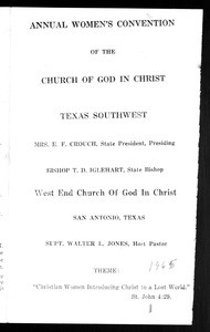 Annual women's convention, Texas Southwest, COGIC, San Antonio, 1965