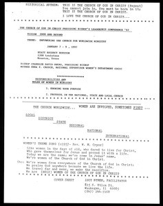 COGIC, leadership conference syllabus, 1997