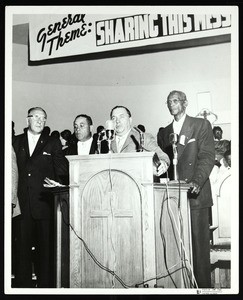 4 men at the pulpit at an unidentified COGIC conference, Chicago