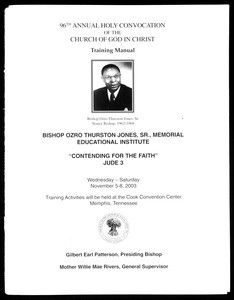 Annual Holy Convocation, COGIC (96th: 2003), educational institute training manual