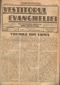 The herald of Gospel, 1947, vol, 3, no. 13 = Vestitorul Evangheliei, 1947, anul III, nr 13