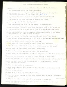 Questionnaire for examining board, 1990?