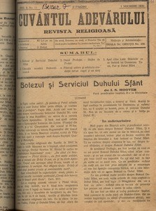 Buletinul Bisericii lui Dumnezeu Apostolice Penticostale