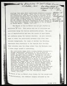 The Ethnohistory of Saint's Home (COGIC) Los Angeles, Calif., 1972