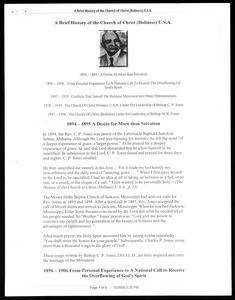 A brief history of the Church of Christ (Holiness) U.S.A., 2000