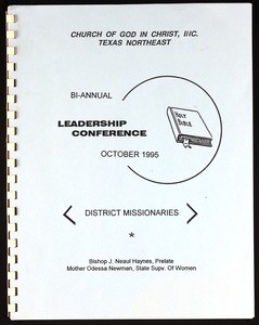 Texas Northeast Jurisdiction, COGIC, leadership conference syllabus, 1995 Oct