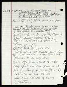 "The Holy Spirit frees us from sin", notes for a sermon