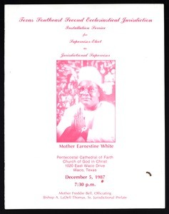 Installation service program, Earnestine S. White, 1987