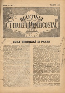 Buletinul Cultului Penticostal - Biserica lui Dumnezeu Apostolica