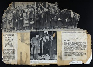 Page from a COGIC scrapbook containing news clippings, 1946