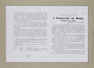 A pentecost at home, 1907