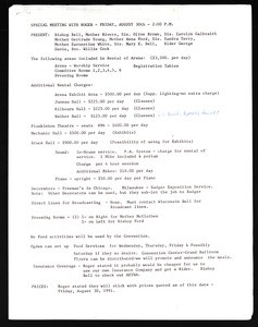 Minutes of a meeting planning a COGIC meeting in Milwaukee, 1991