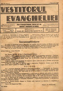 The herald of Gospel, 1947, vol, 3, no. 3 = Vestitorul Evangheliei, 1947, anul III, nr 3