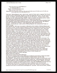Goodson & Kauya, email threads, News from Congo & the first missionary trip to Congo, 2010